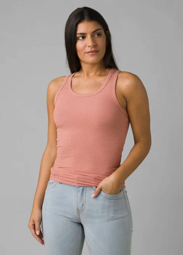 Tops Prana Women's Foundation Rib Tank - Blush Heather 4 Tops Prana Women's Foundation Rib Tank - Blush Heather