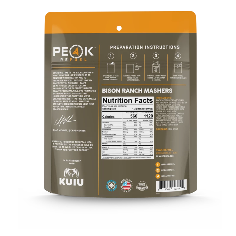 Food Peak Refuel Bison Ranch Mashers 4 Food Peak Refuel Bison Ranch Mashers