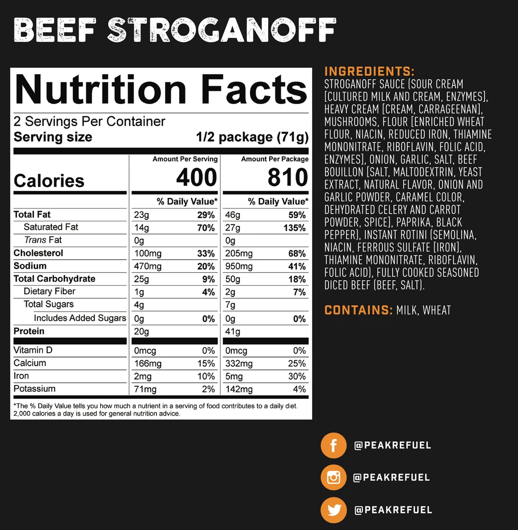 Peak Refuel Beef Stroganoff 4 Peak Refuel Beef Stroganoff