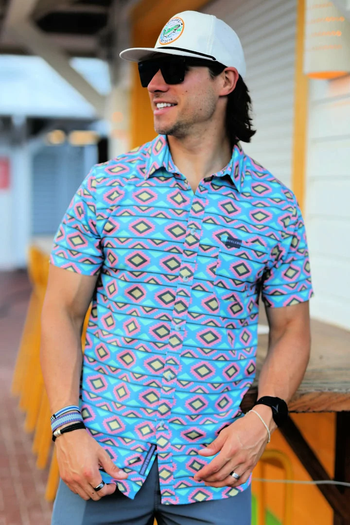 Tops Burlebo Men's Performance Button Up - Aztec 3 Tops Burlebo Men's Performance Button Up - Aztec