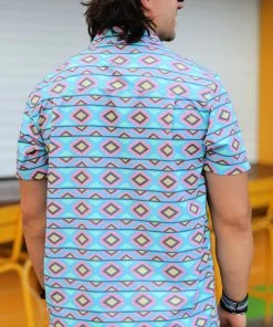 Tops Burlebo Men's Performance Button Up - Aztec