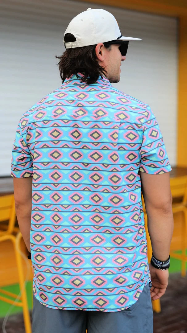 Tops Burlebo Men's Performance Button Up - Aztec 4 Tops Burlebo Men's Performance Button Up - Aztec
