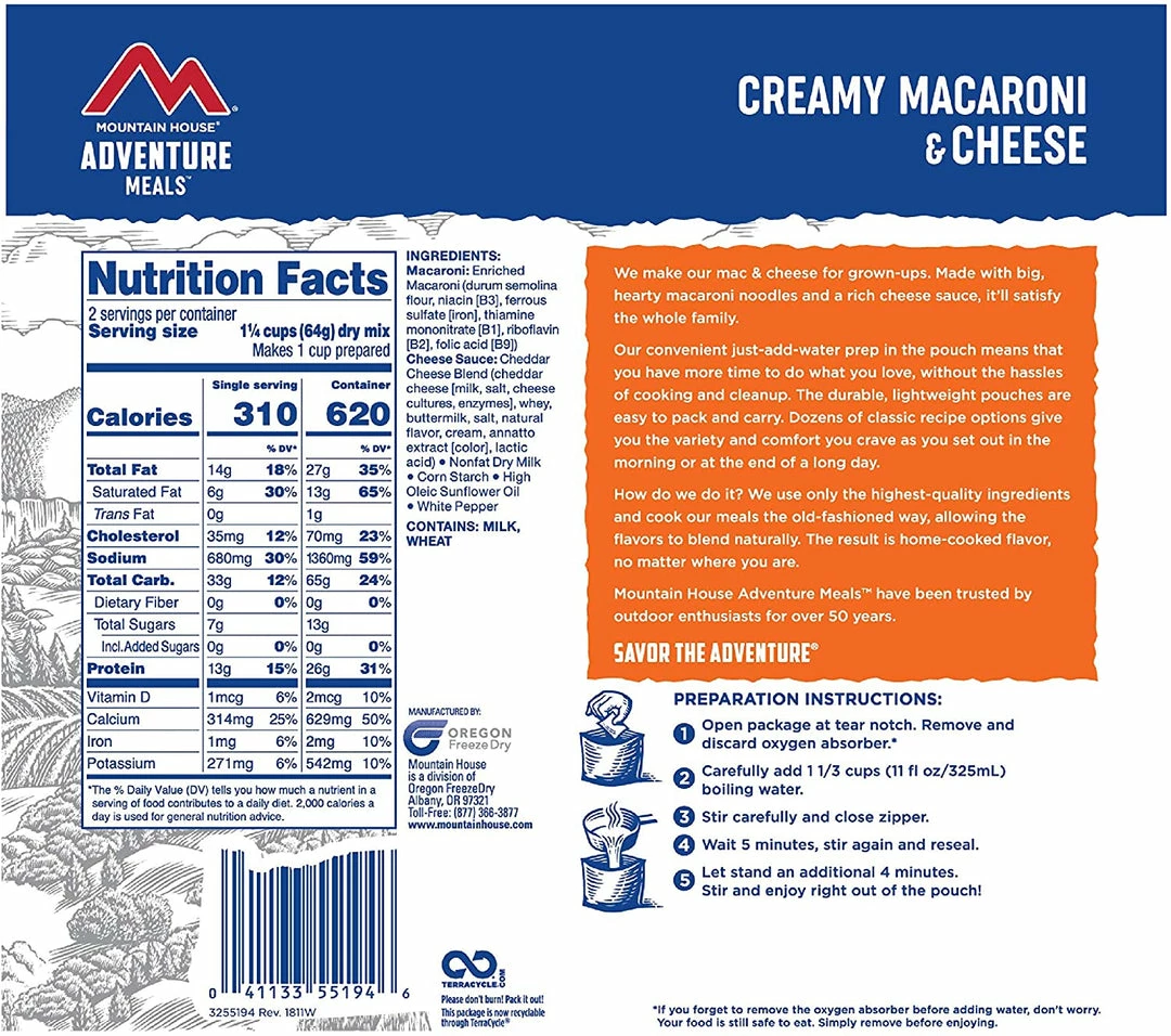 Mountain House Creamy Macaroni & Cheese 4 Mountain House Creamy Macaroni & Cheese