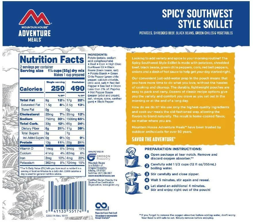 Food Mountain House Spicy Southwest Style Skillet 4 Food Mountain House Spicy Southwest Style Skillet